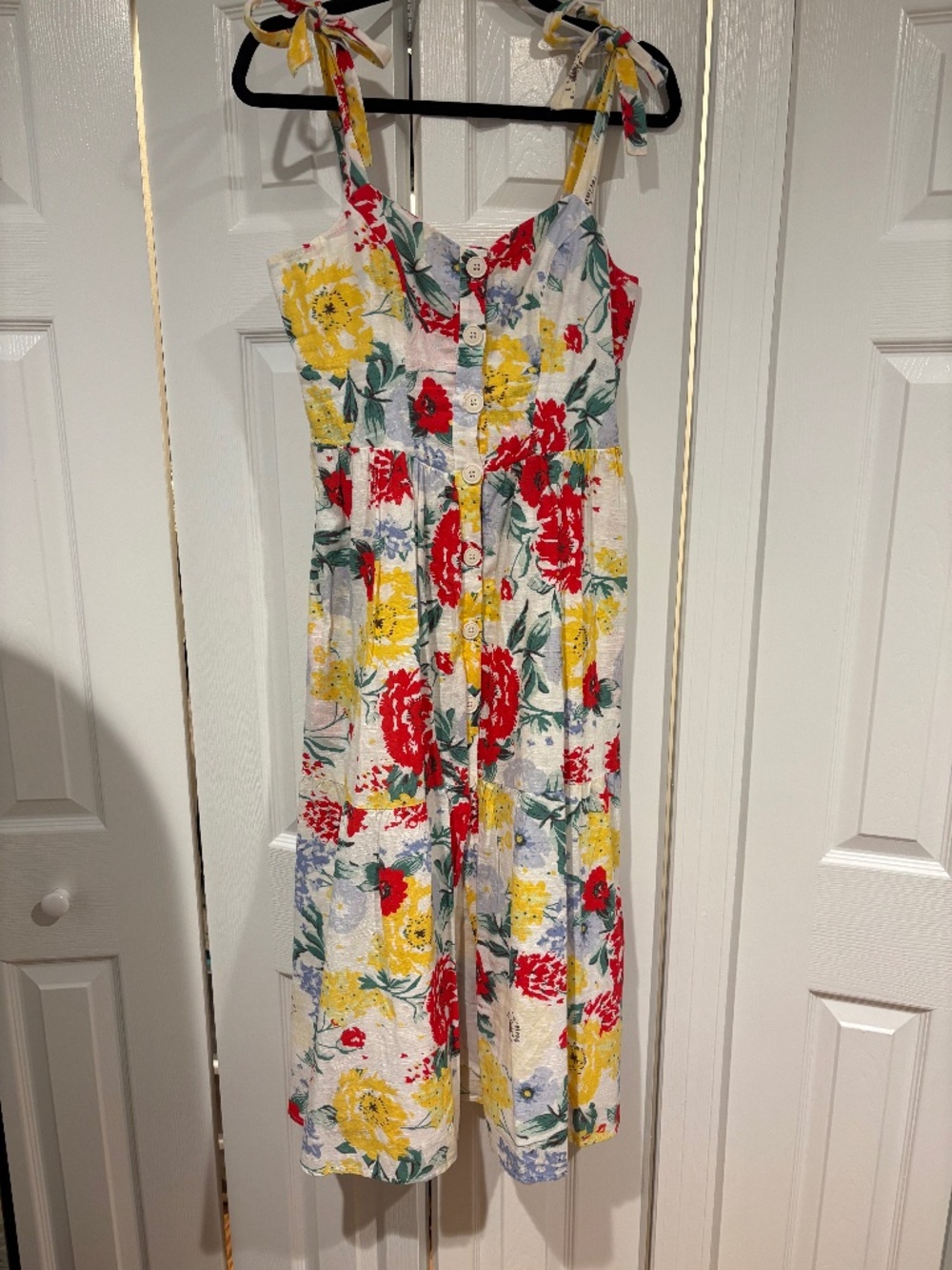 Urban Outfitter floral linen dress with pickets
